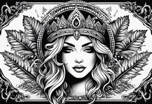Goddess of marijuana tattoo idea