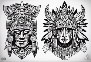 Tohono Oʼodham Aztec tribe tattoo idea