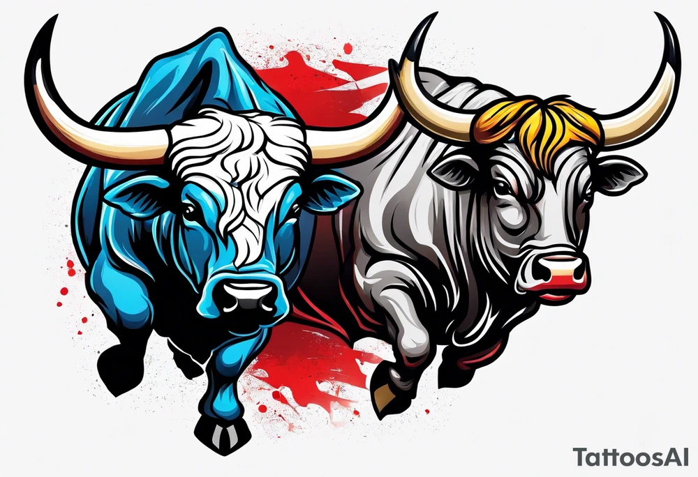 Bull vs bull fighter tattoo idea