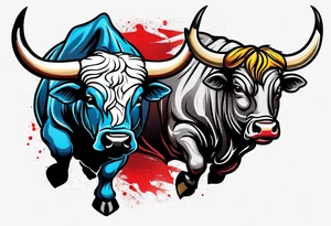 Bull vs bull fighter tattoo idea