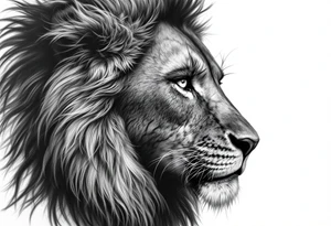 Black African goddess with lion tattoo idea