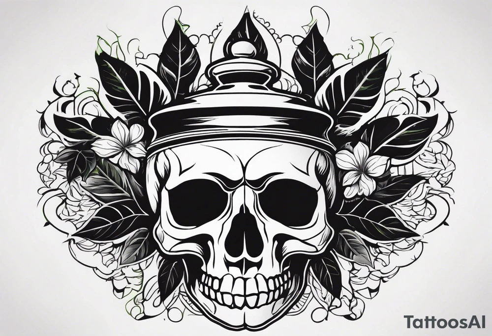 skull with a pot leaf tattoo idea