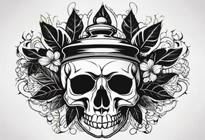 skull with a pot leaf tattoo idea
