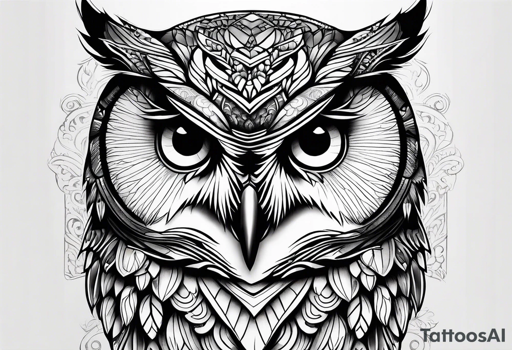 wise owl tattoo idea