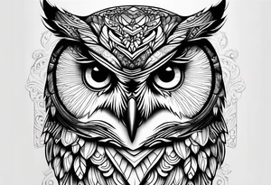 wise owl tattoo idea