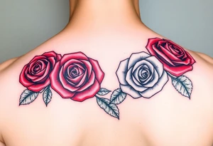 4 Rose tattoo in color tattoo idea