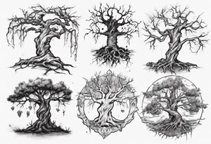 Dying tree tattoo idea