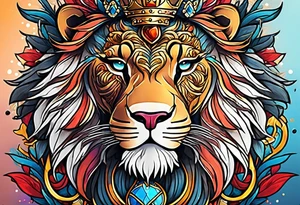 Leo queen and leo king tattoo idea