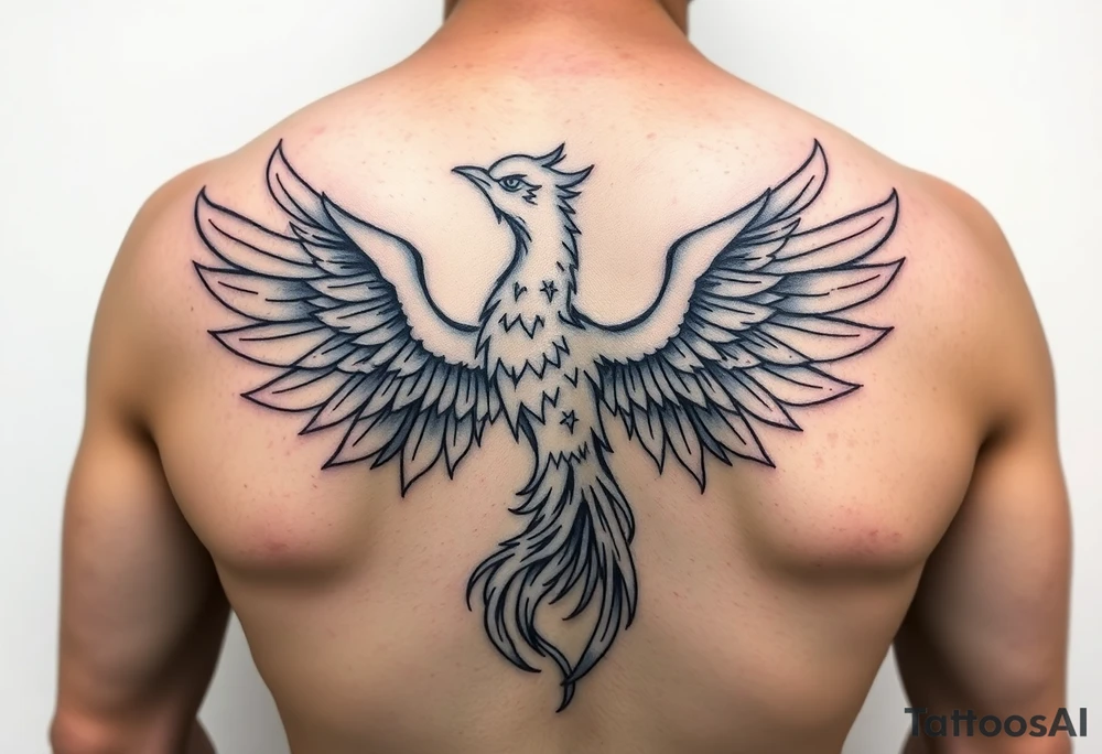 phoenix aesthetic unique anime theme tattoo idea