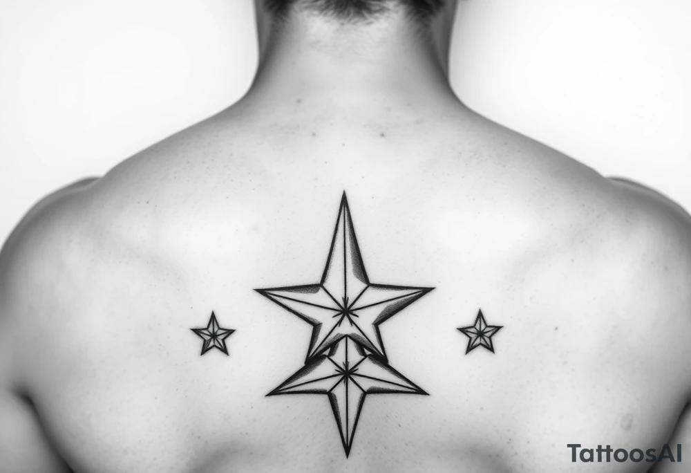 powerful human with stars tattoo idea