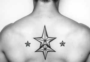 powerful human with stars tattoo idea