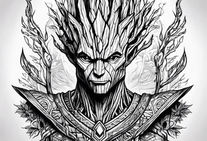 Groot ancient warrior young tattoo idea