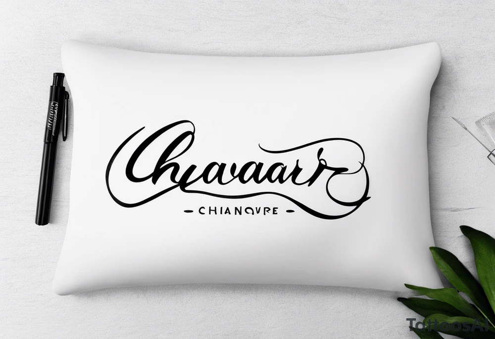 Arm sleeve with old-school cursive letters
With the text “ChavaJr” just the text tattoo idea