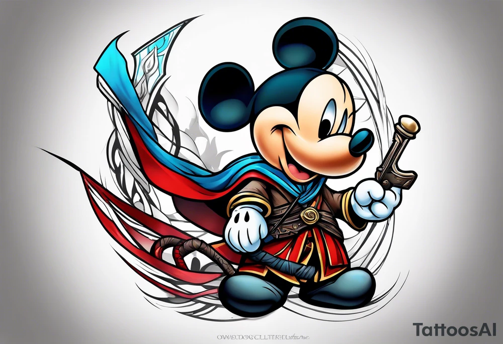 mickey mouse as assassins creed tattoo idea