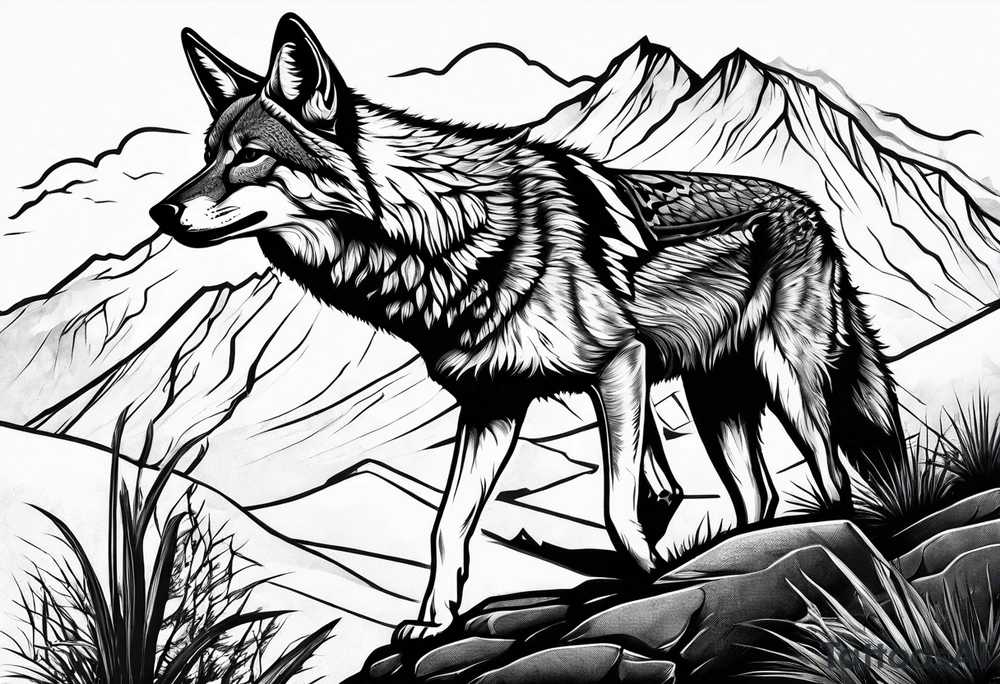 pack of coyotes tattoo idea