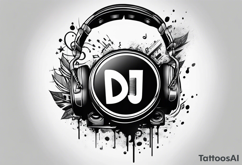 Dj controller and headphones tattoo idea