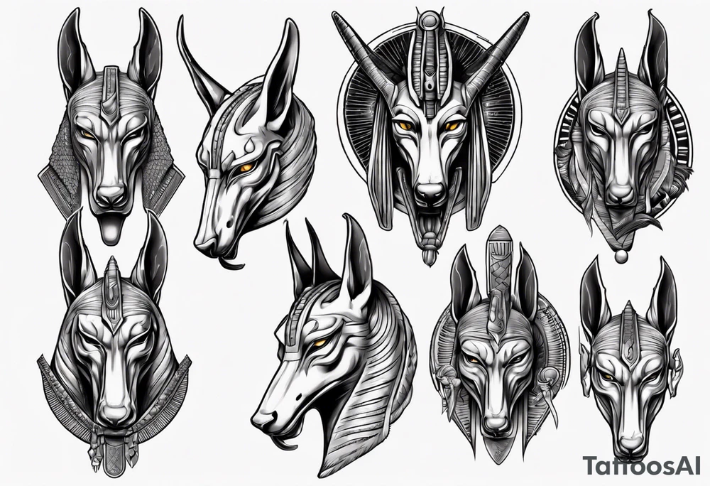 Egyptian god Anubis' head 
with a cobra tattoo idea