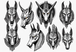 Egyptian god Anubis' head 
with a cobra tattoo idea