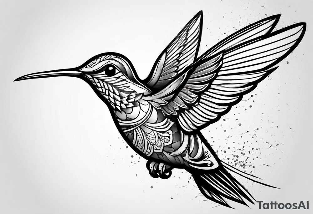 hummingbird simple tattoo idea