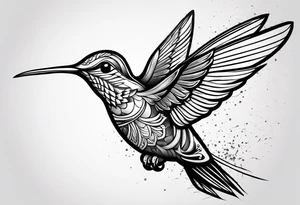 hummingbird simple tattoo idea