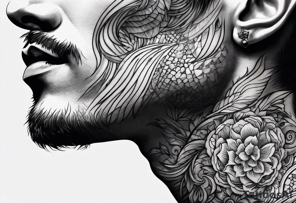 mens self healing throat tattoo tattoo idea