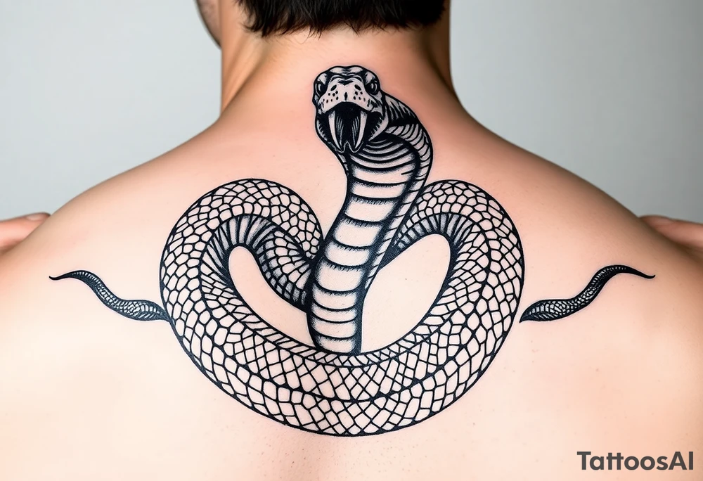 powerful majestic snake tattoo idea