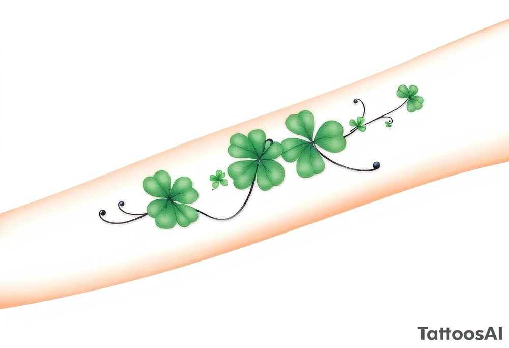Love 4 leaf clovers tattoo idea