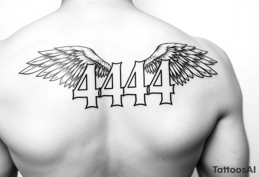 444 angel numbers tattoo idea