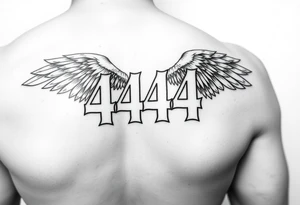 444 angel numbers tattoo idea