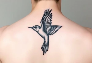 common blackbird flying tattoo idea