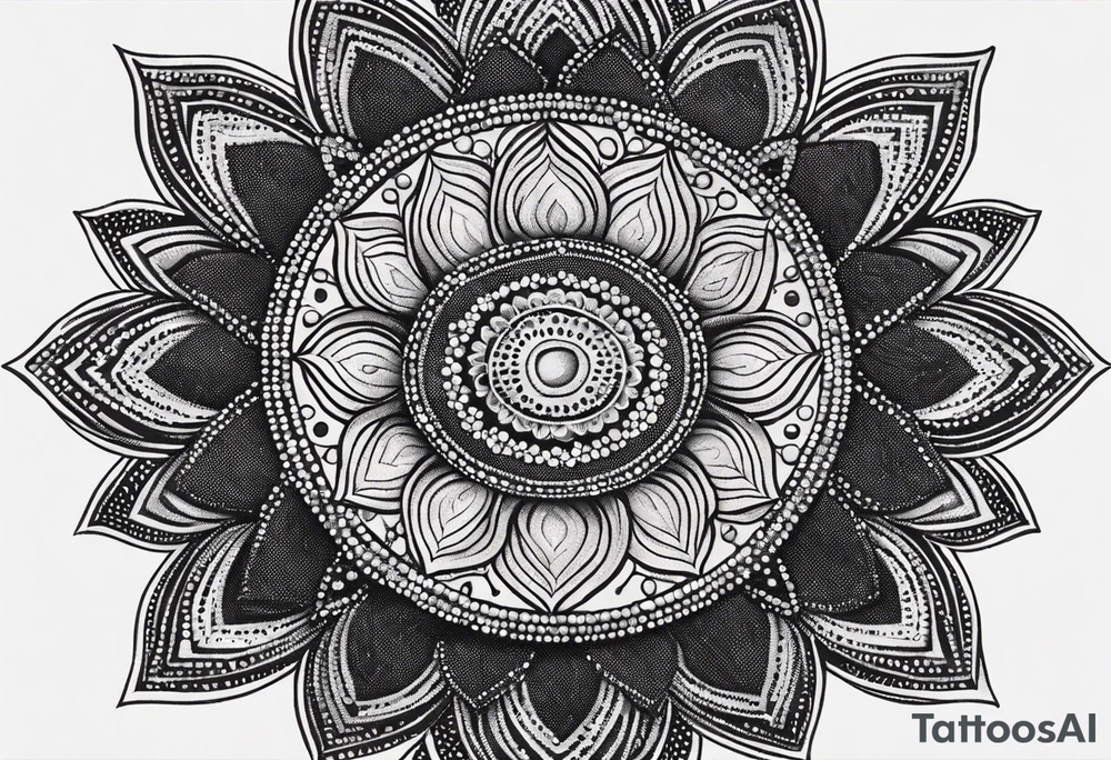 A ladylike mandala with simple dot chain tattoo idea