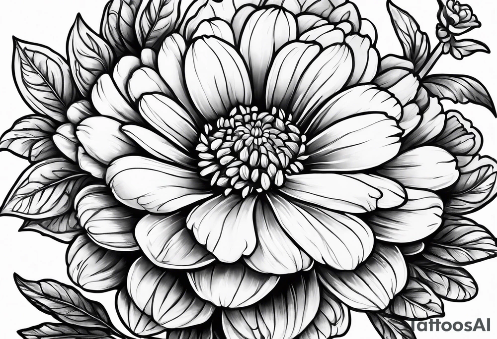 Marigolds flower tattoo idea