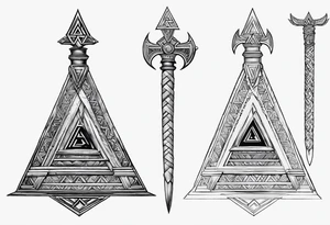 Valhalla steps Valknut sword tattoo idea