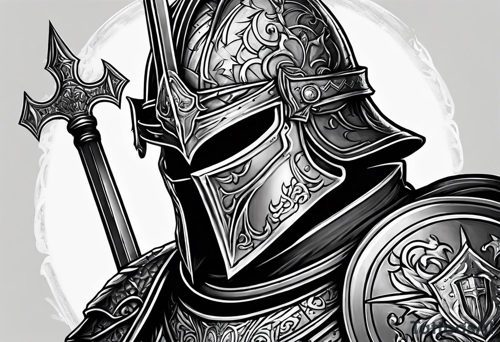 knight with heavy armor tattoo idea