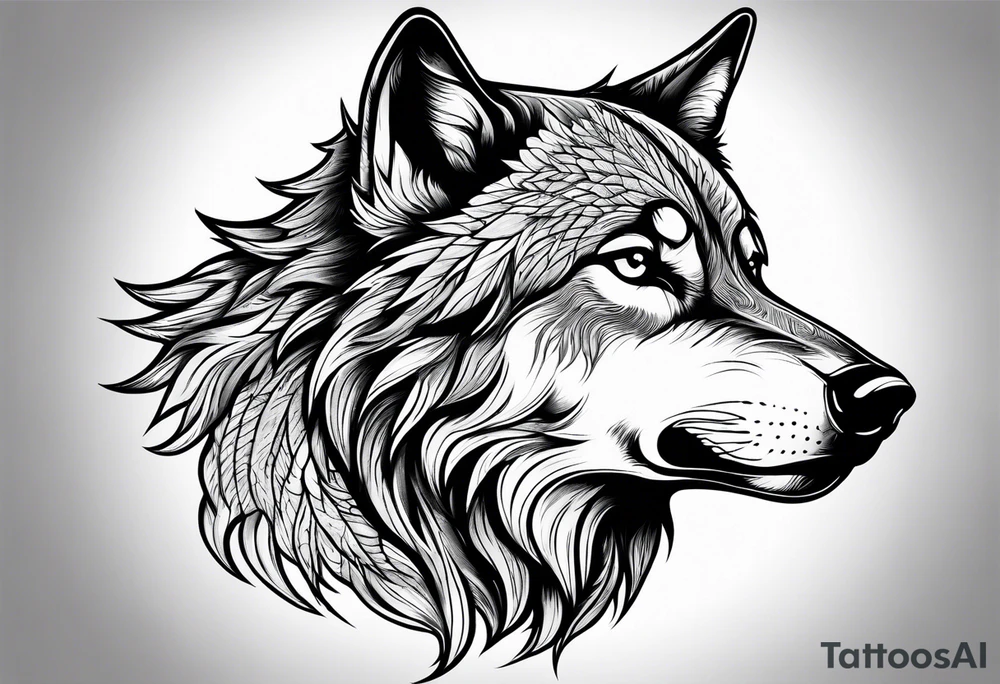 Howling wolf tattoo idea