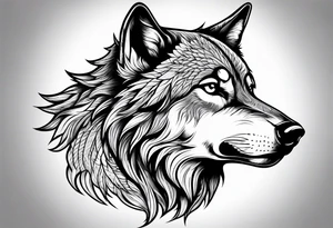 Howling wolf tattoo idea