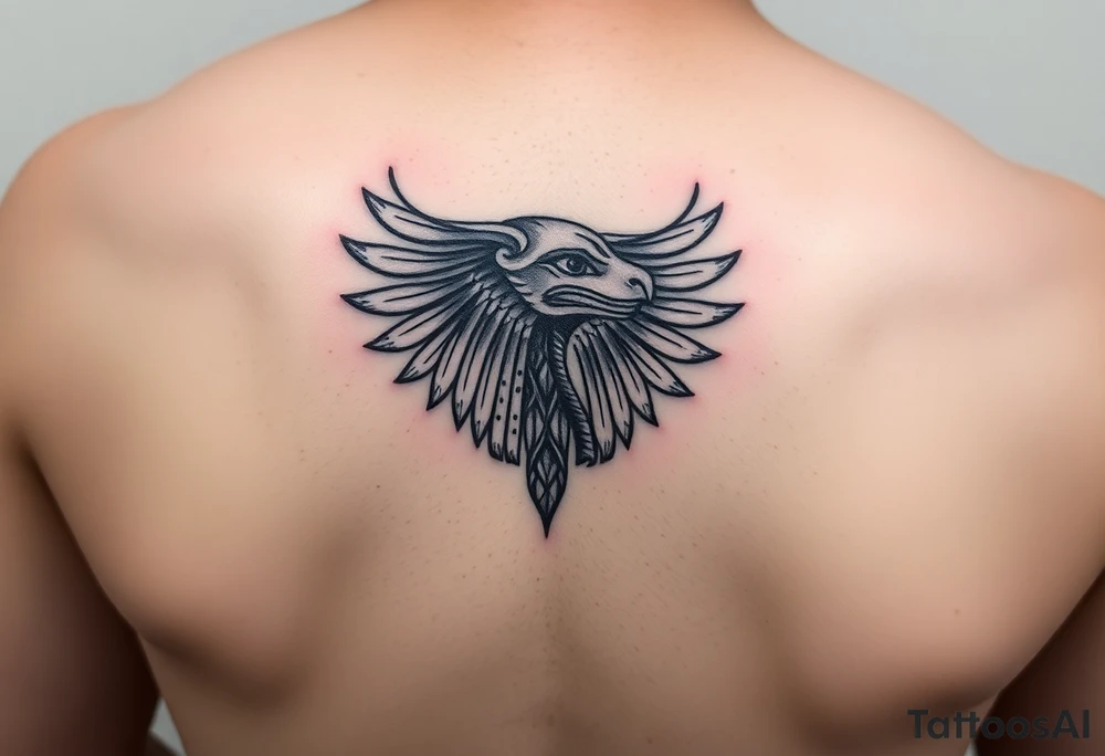 Tatuagem egípcia feminina detalhada, de um falcão representando a forma animal do deus egipicio Horus tattoo idea