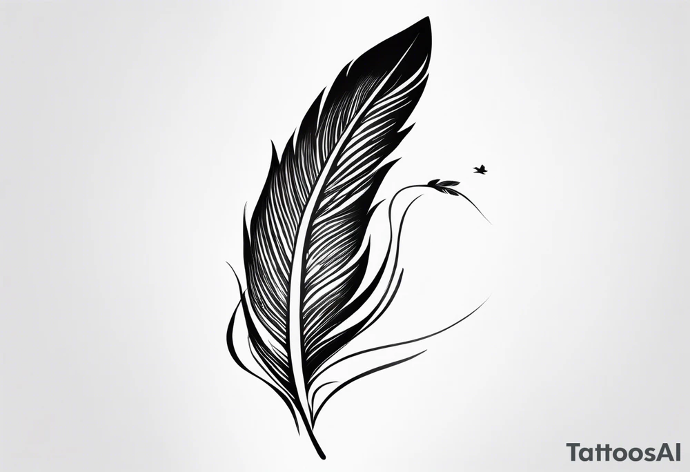 birds feather tattoo idea