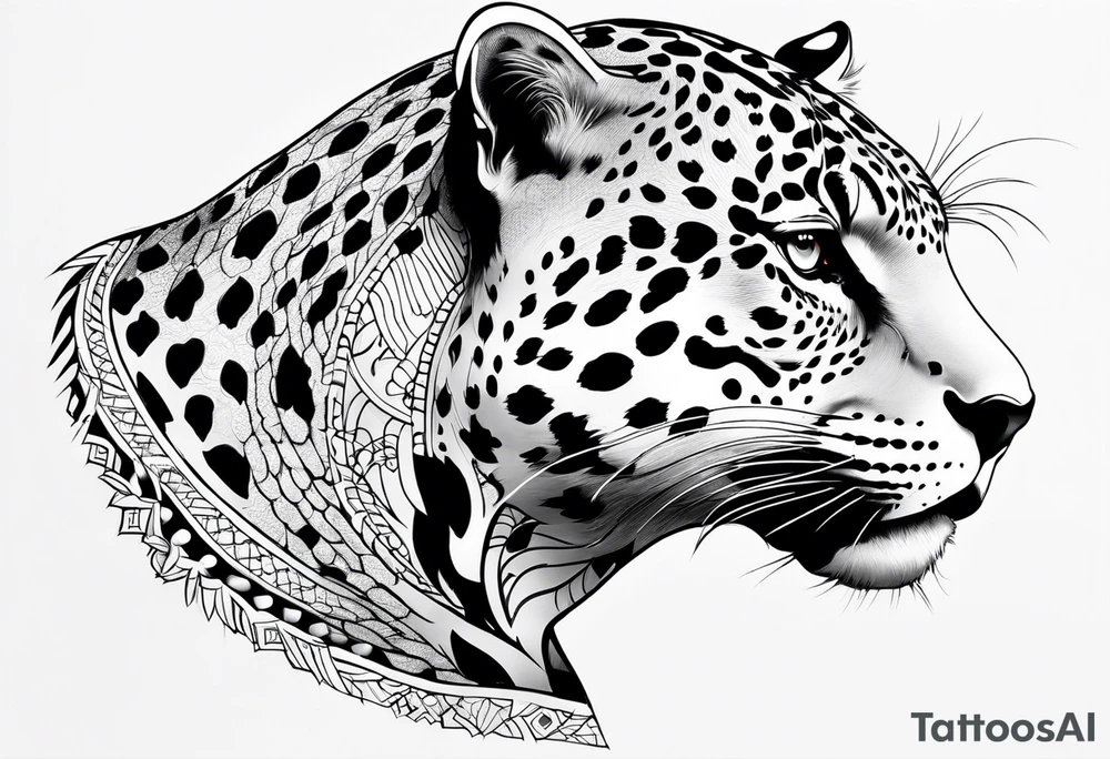 Side view of Jaguar tattoo idea