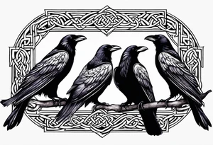 3 ravens made of Celtic knots tattoo idea