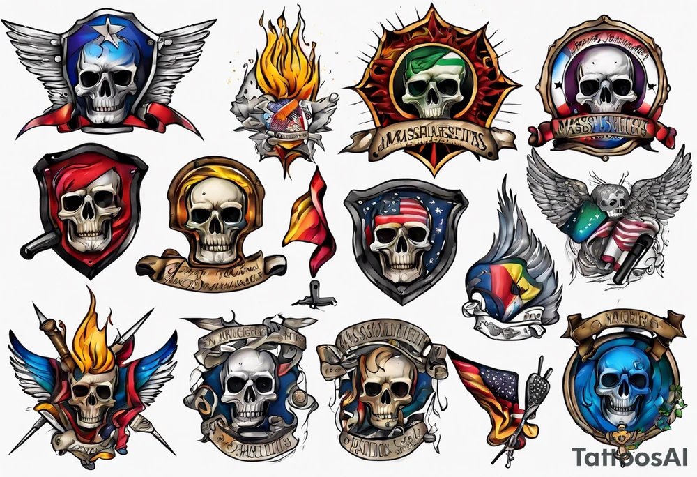 Massachusetts pride colors tattoo idea