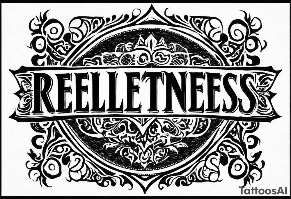 Would like the tattoo to include only the word relentless however I would like the T to be a cross. tattoo idea