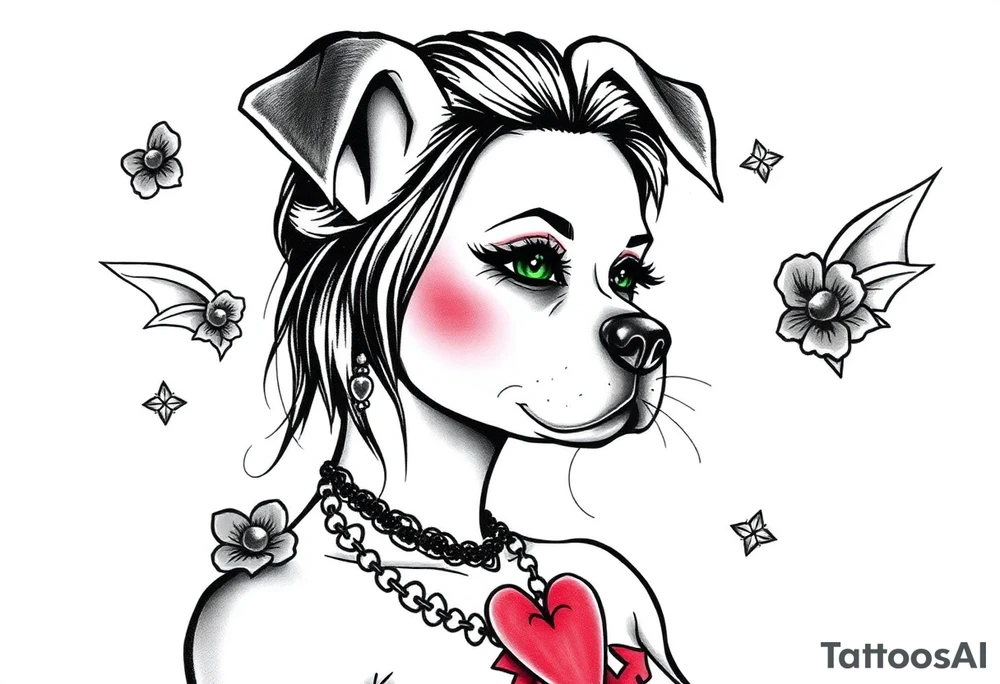 hot puppy goth girl w big boobs tattoo idea