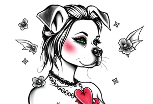 hot puppy goth girl w big boobs tattoo idea