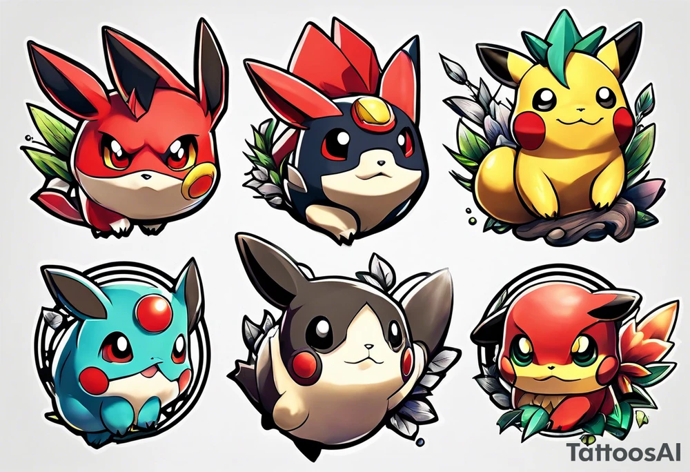 all pokemons tattoo idea