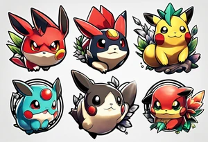 all pokemons tattoo idea