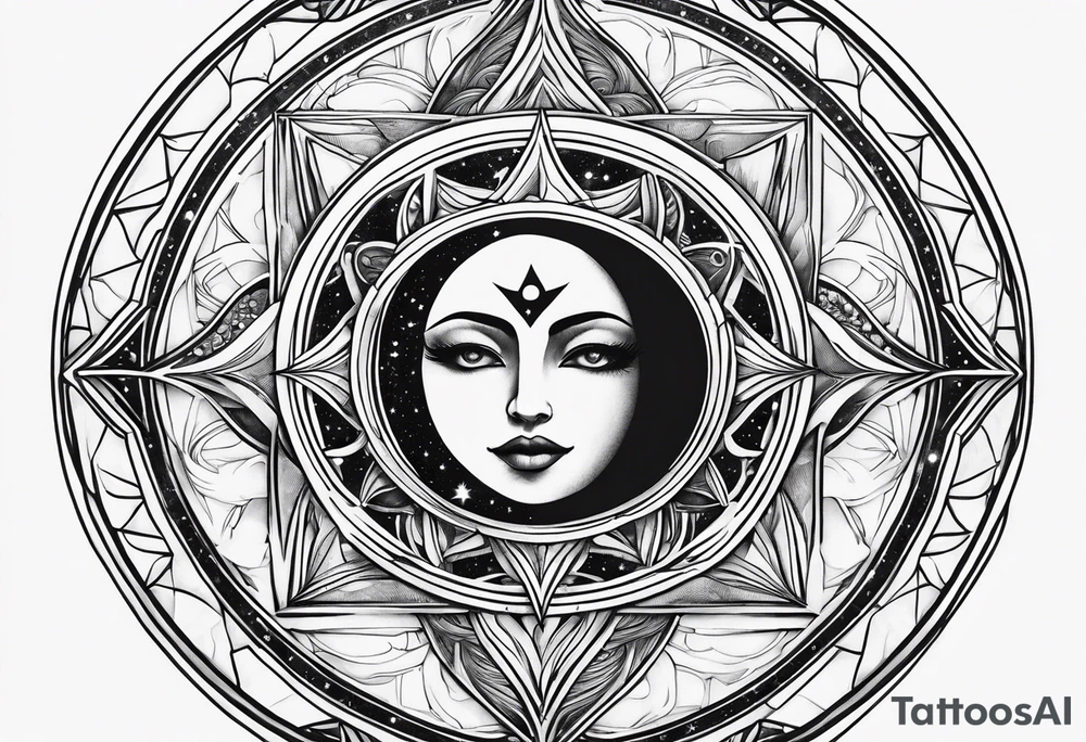 With all my heart and all my soul to the end of the universe To infinity and beyond. sun and moon no face tattoo idea