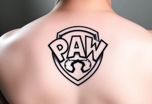 Paw patrol badge with KMC wrapped around it tattoo idea