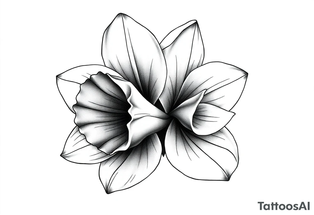 Large Narcissus flower tattoo idea