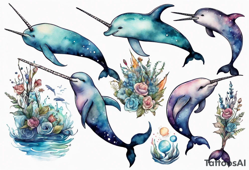 a narwhal tattoo idea